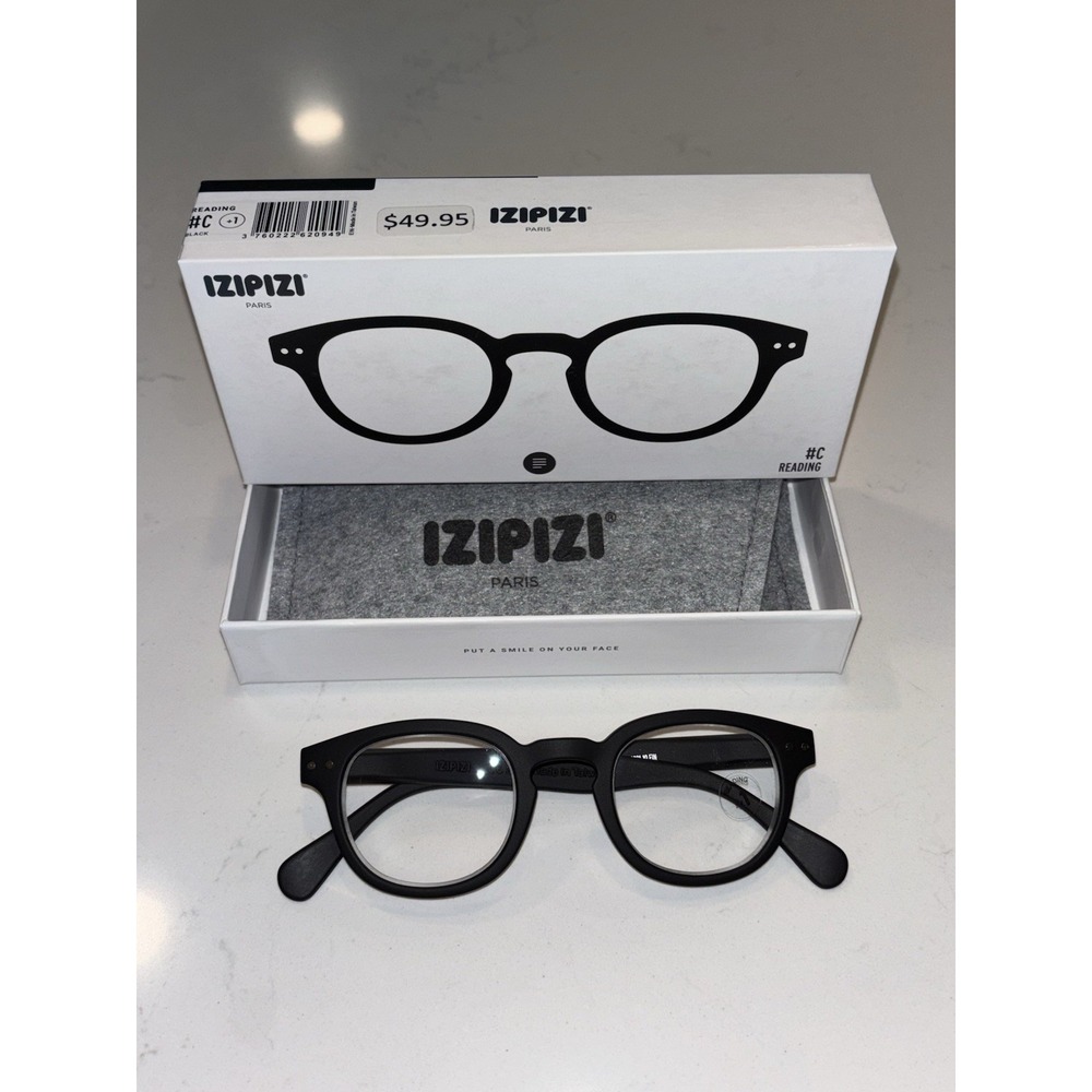 Izipizi Black Occhiali Da Lettura Reading Glasses #C 1.0 NIB